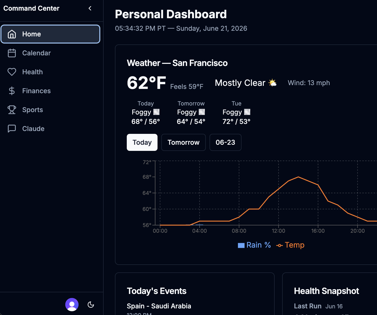 Command Center screenshot